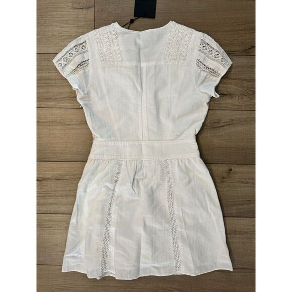The Kooples White Ecru Embroidered Dress Women's 1 small cottagecore Boho Eyelet - Picture 7 of 7